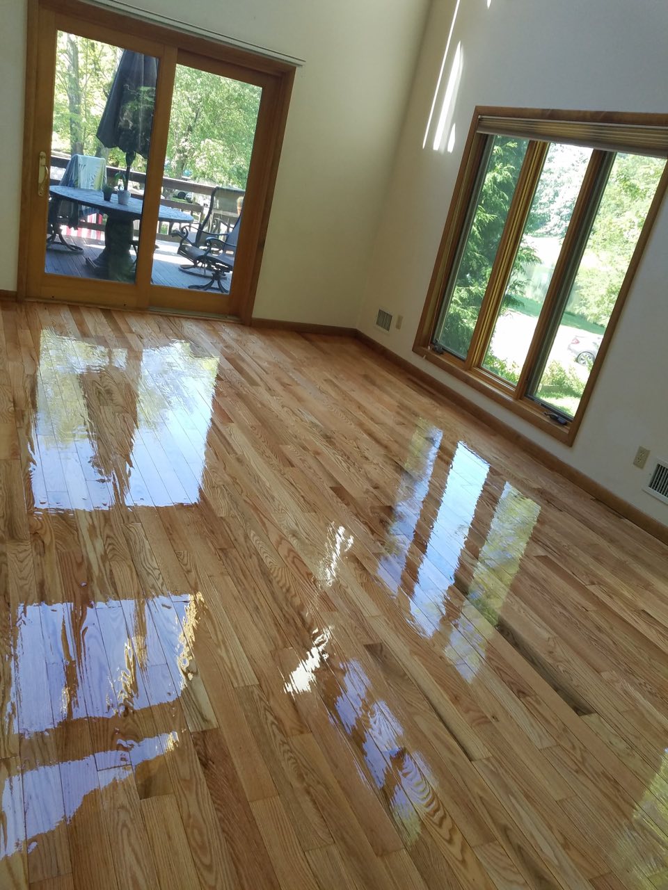 Restored antique pine floor