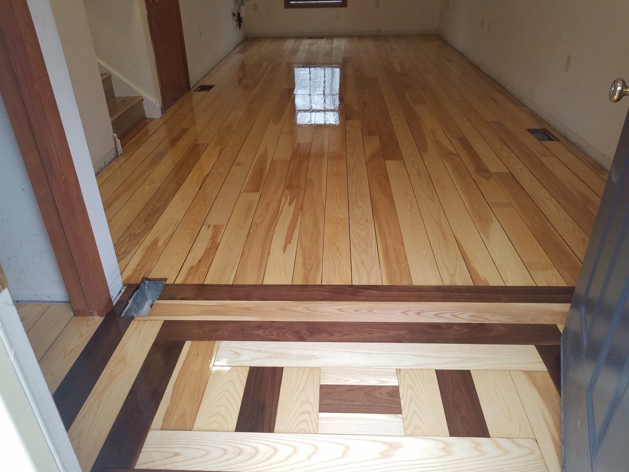 Refinished entry and hallway floor