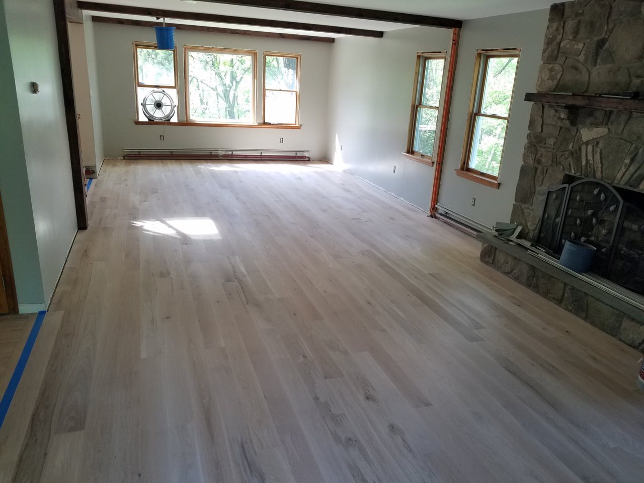 Newly installed white oak floor