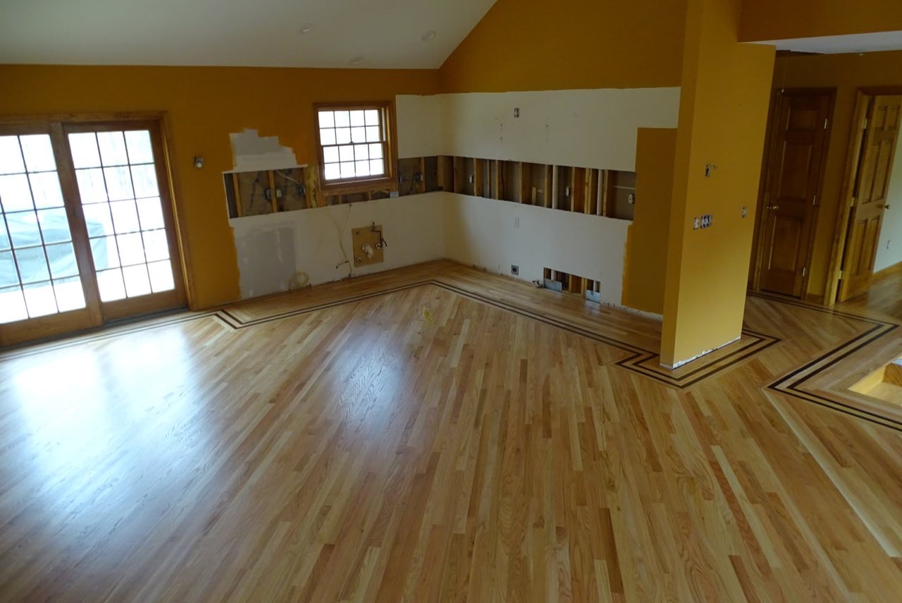 Newly installed hardwood floor