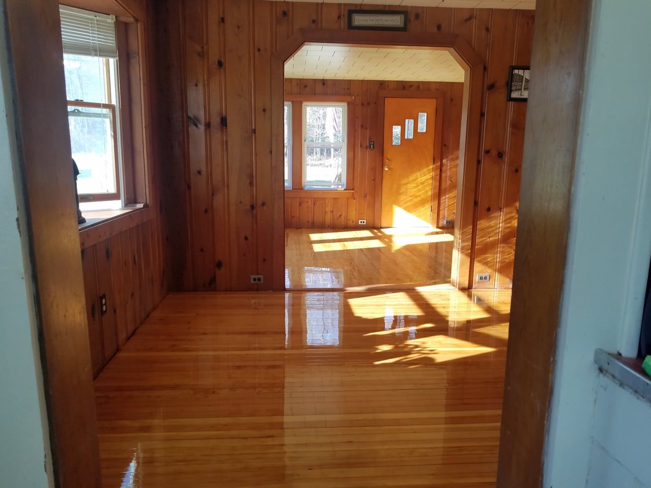 Refinished great room floor