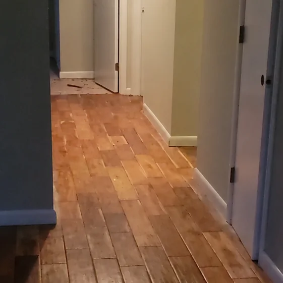 The same floor before the work