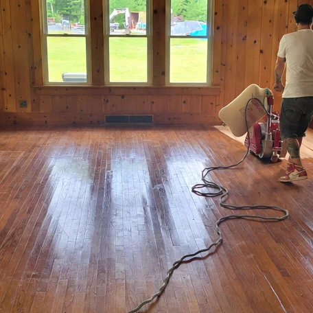 The same floor before the work