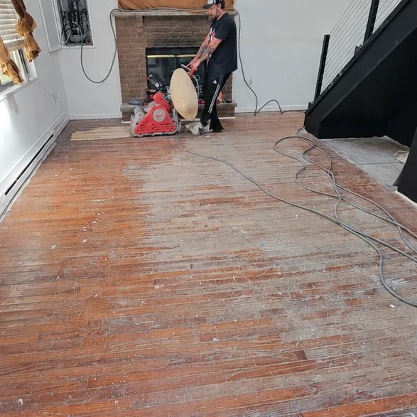 The same floor before the work