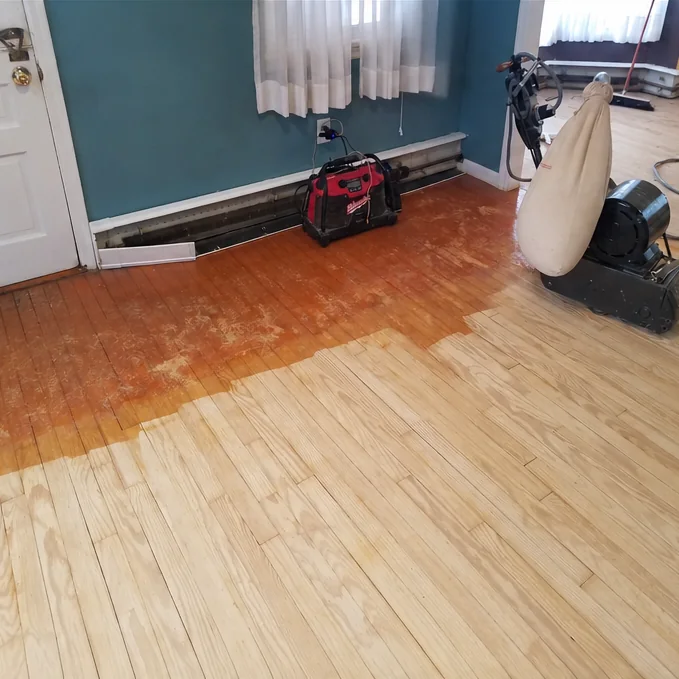 The same floor before the work