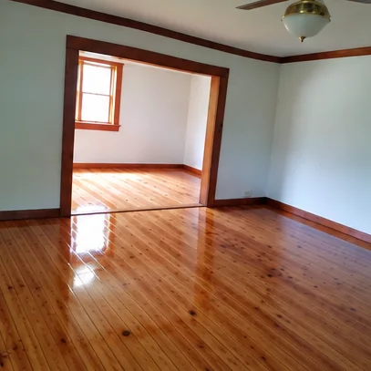Pine floor sanded and finished