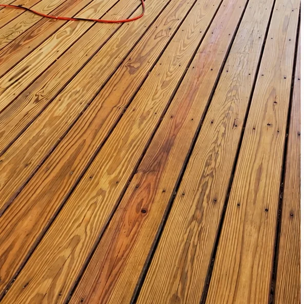 Weathered deck sanded and sealed
