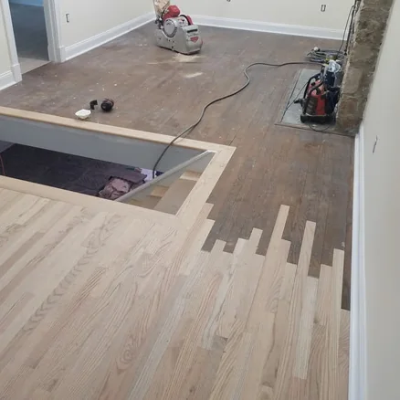 The same floor before the work